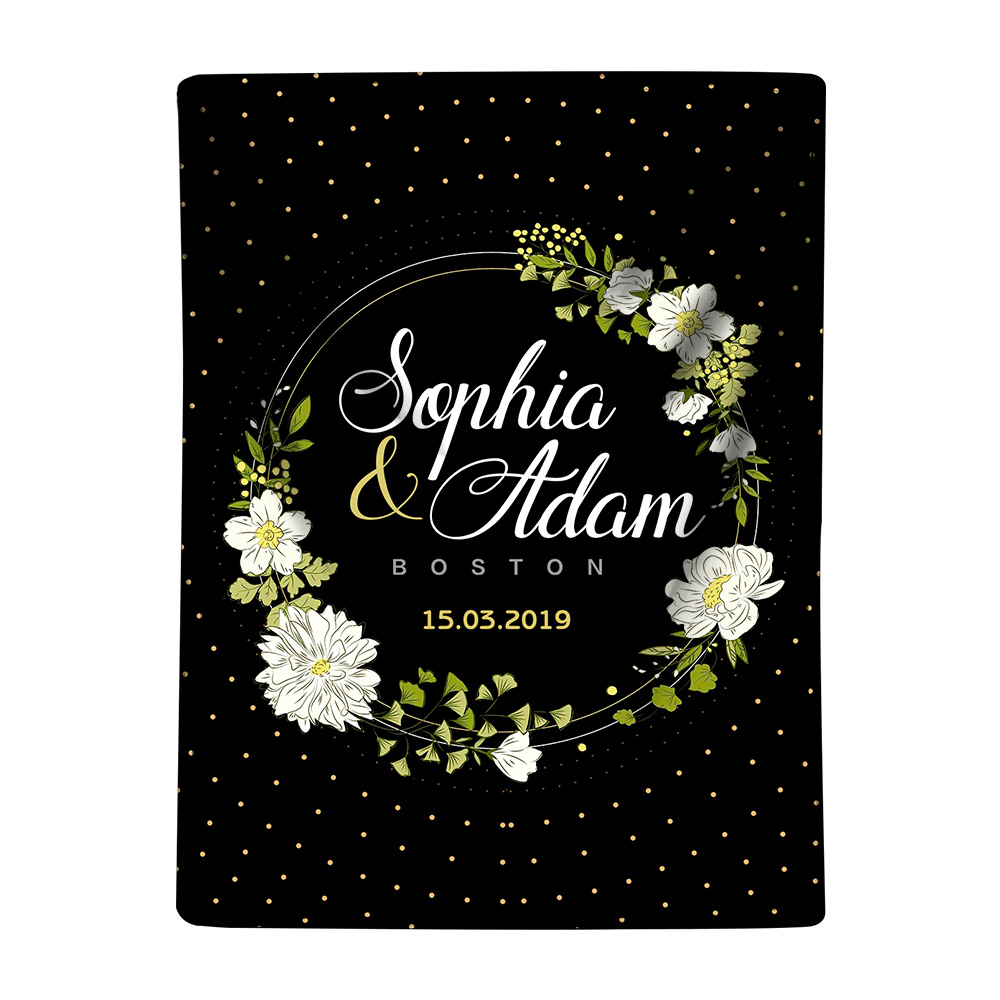 Personalised Couple Blanket Customised 2 Names & Date Blanket Valentine's Day Gift for Him/Her-Jessemade AU