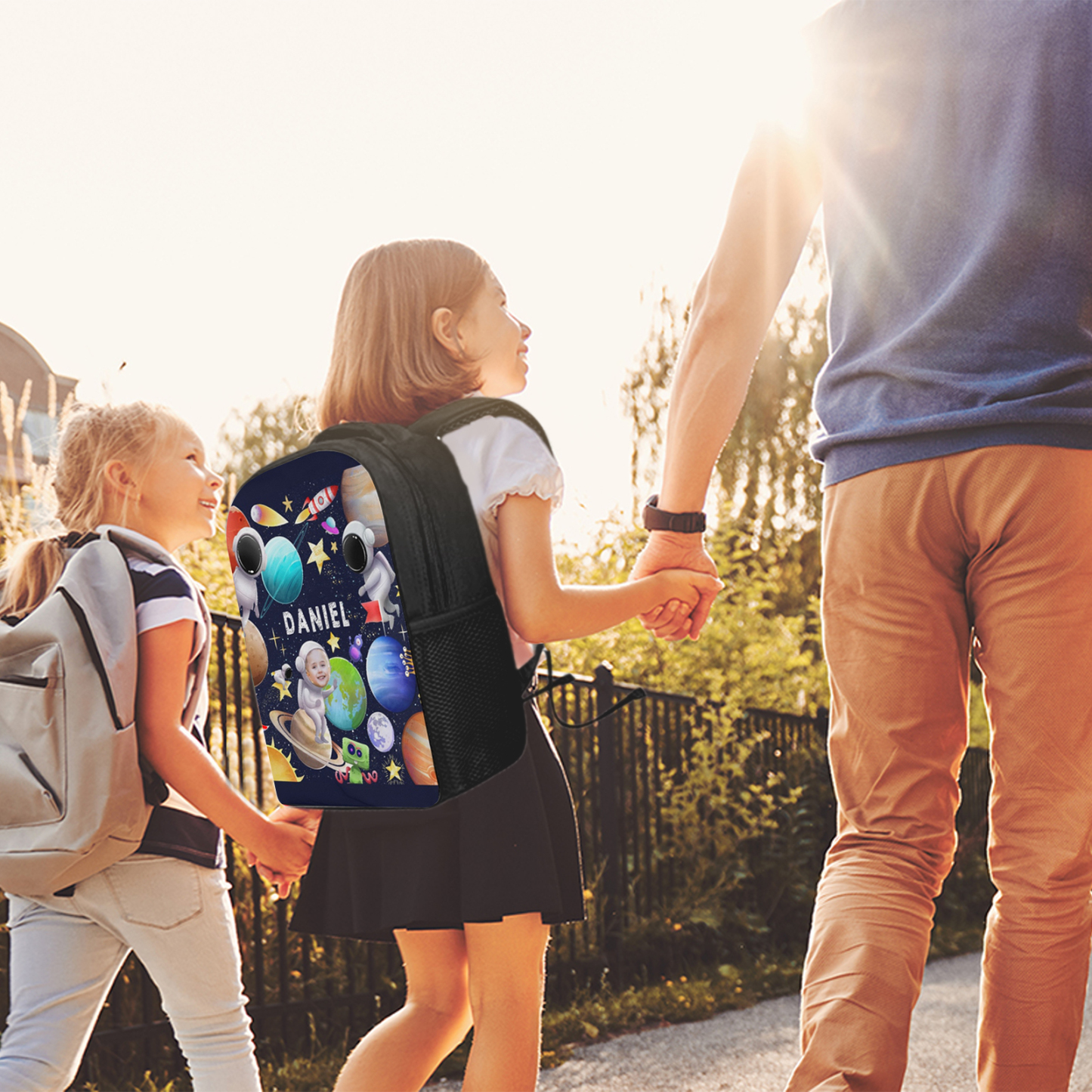 Personalised School Bag Custom Name And Photo Schoolbag Astronaut Backpack for Kids-Jessemade AU