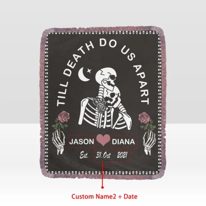 "Till Death Do Us Apart" Halloween Blanket Personalised Blanket Couple Blanket-Jessemade AU