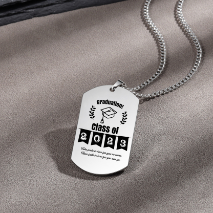 Class of 2024 Personalised Photo Necklace Custom Dog Tag Necklace Graduation Gifts-Jessemade AU
