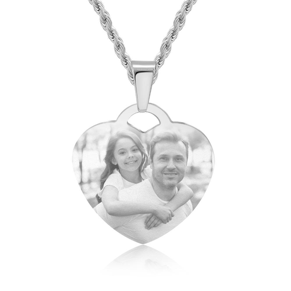 Personalised Heart Necklace Custom Photo Necklace Gifts For Father-Jessemade AU