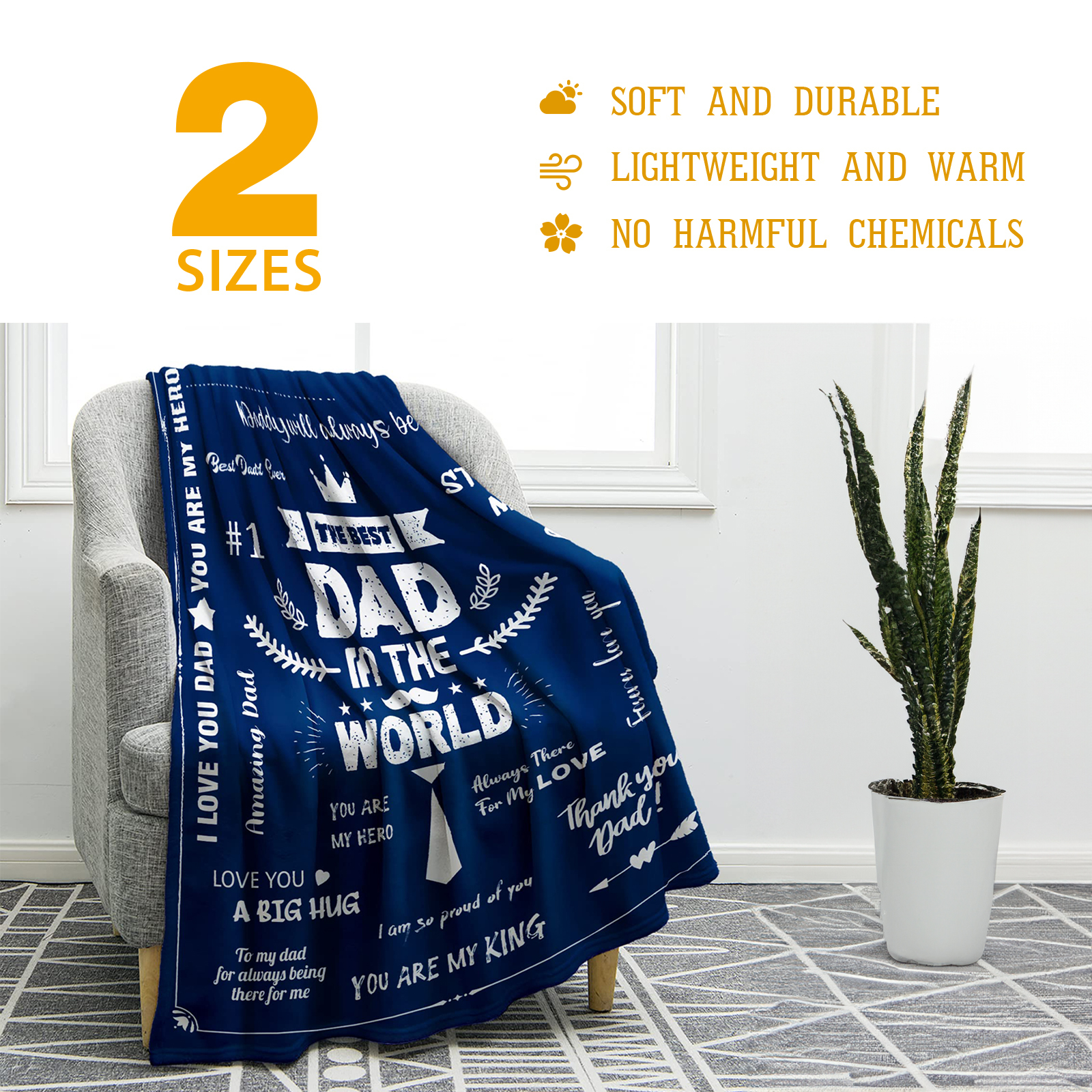 The Best Dad In The World Soft and Comfortable Flannel Fleece blanket Gift for My Father-Jessemade AU