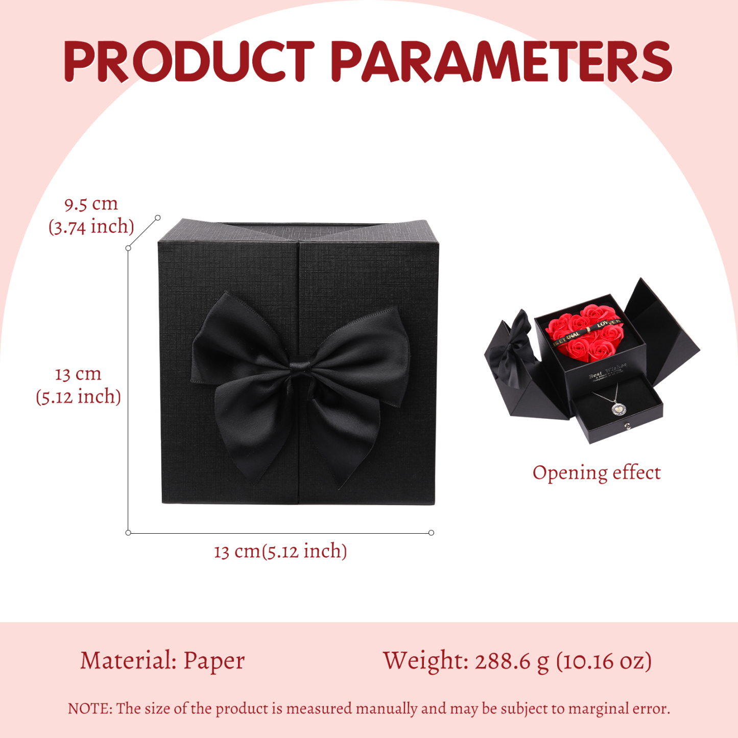 Red Rose Exquisite Jewelry Box Storage Box Valentine's Day Gift Packaging Box-Jessemade AU