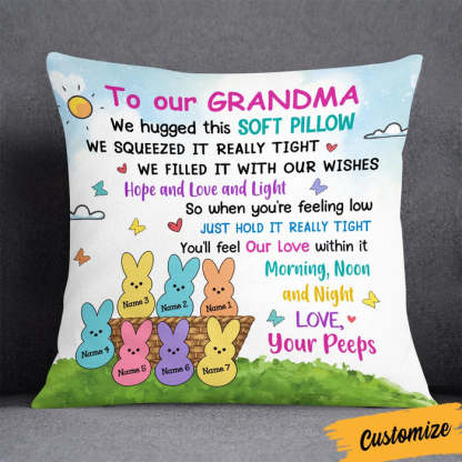 We Filled It With Our Wishes, Bunnies Short Plush Pillow Case Easter Gifts For Grandma-Jessemade AU