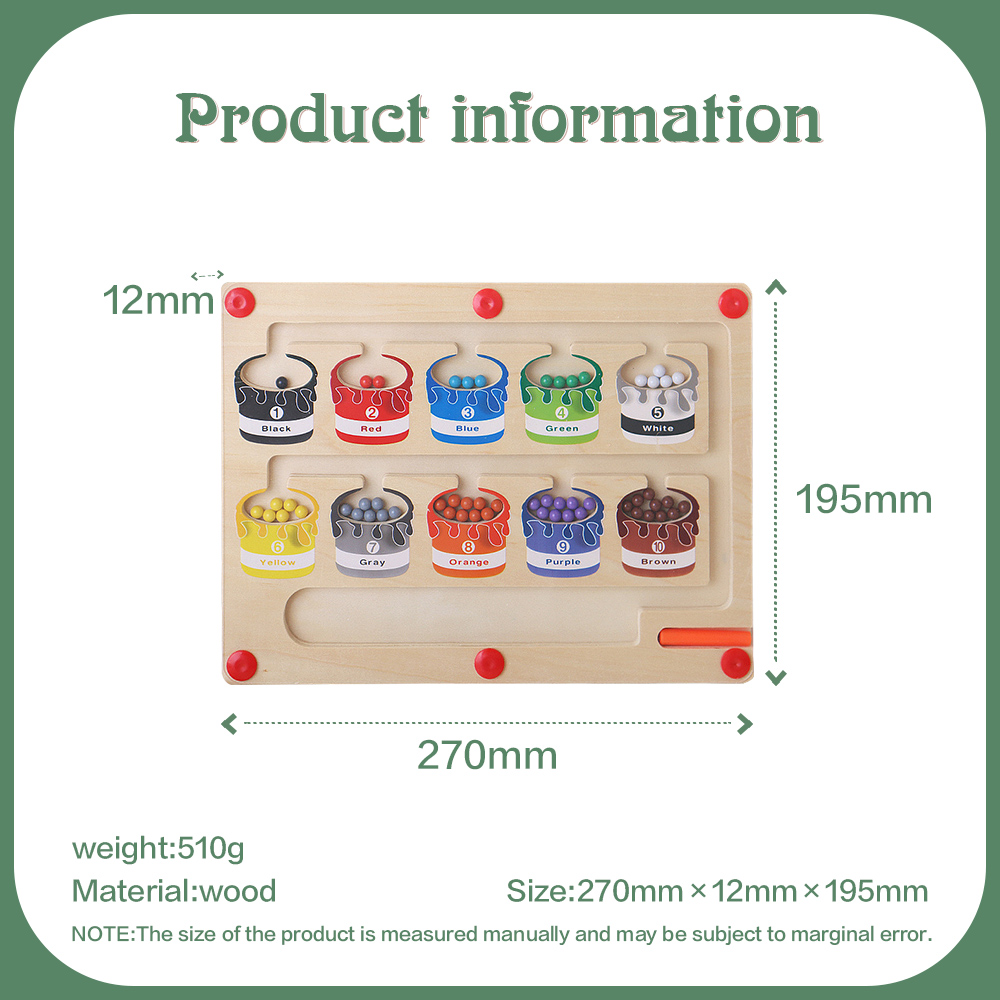 Magnet Maze Toy Wooden Magnetic Counting Board Set With Math Pen Number & Colour Maze Game Educational Toy Gift for Boys Girls-Jessemade AU