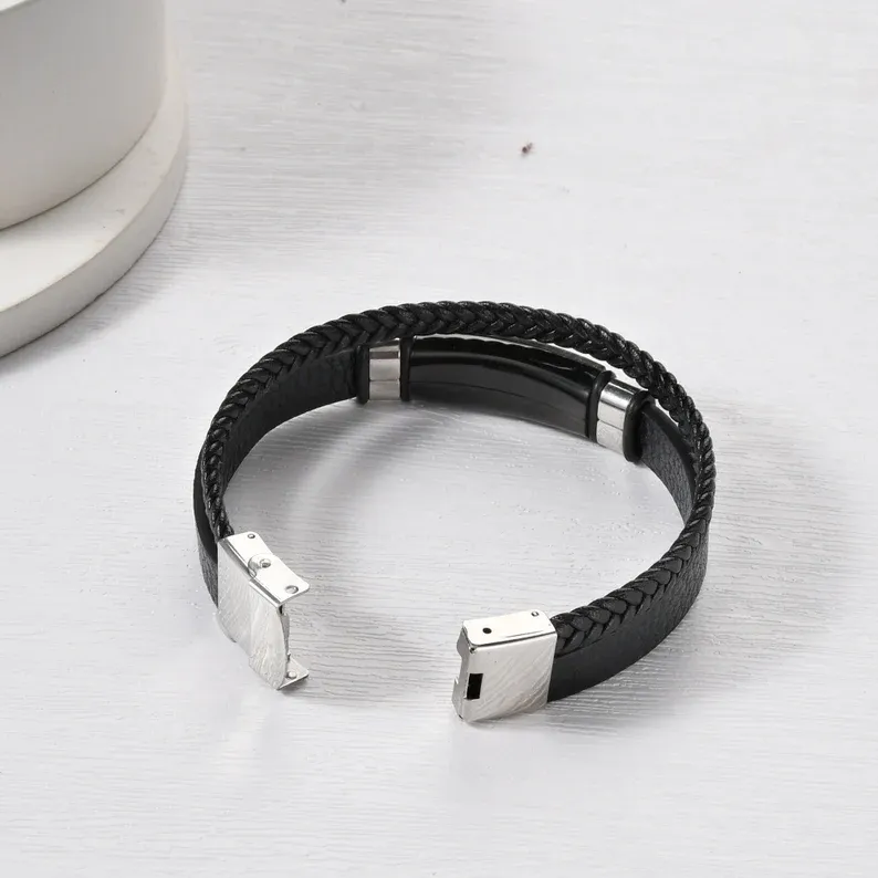 Braided Leather Bracelet with Message Card Inspirational Men's Bracelet for Him-Jessemade AU