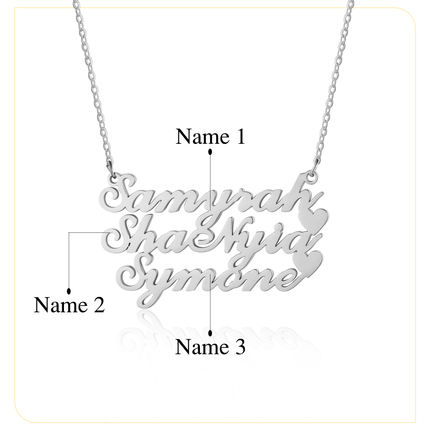 Personalised 3 Names Necklace Classic Jewelry Gift For Her-Jessemade AU