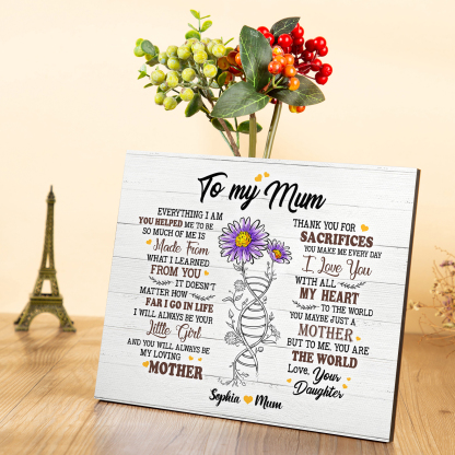 To My Mum Sunflowers Picture Board Keepsake Wood Signs Photo Frame-Jessemade AU