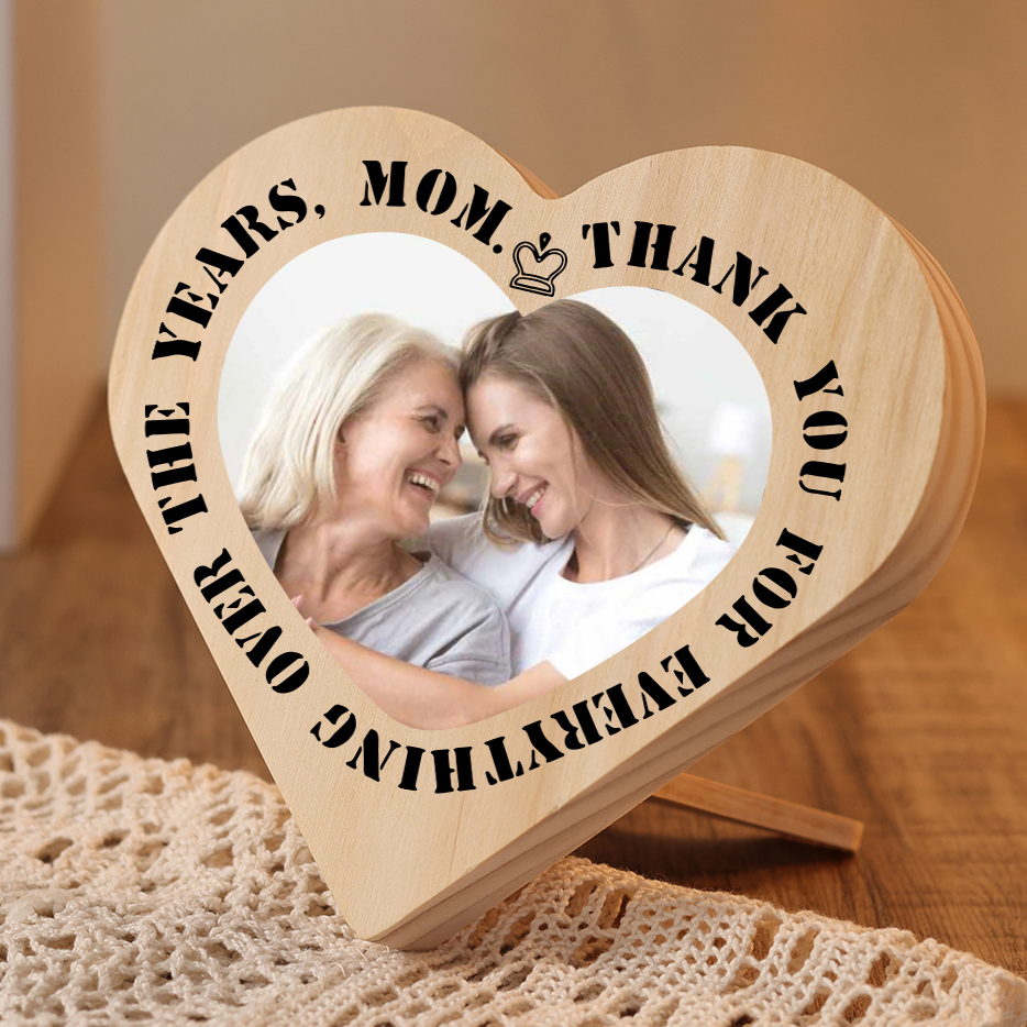 To My Mom Personalised Photo Wooden Heart Keepsake Desktop Ornament "For all the times I forgot to thank you" Mothers Gifts-Jessemade AU