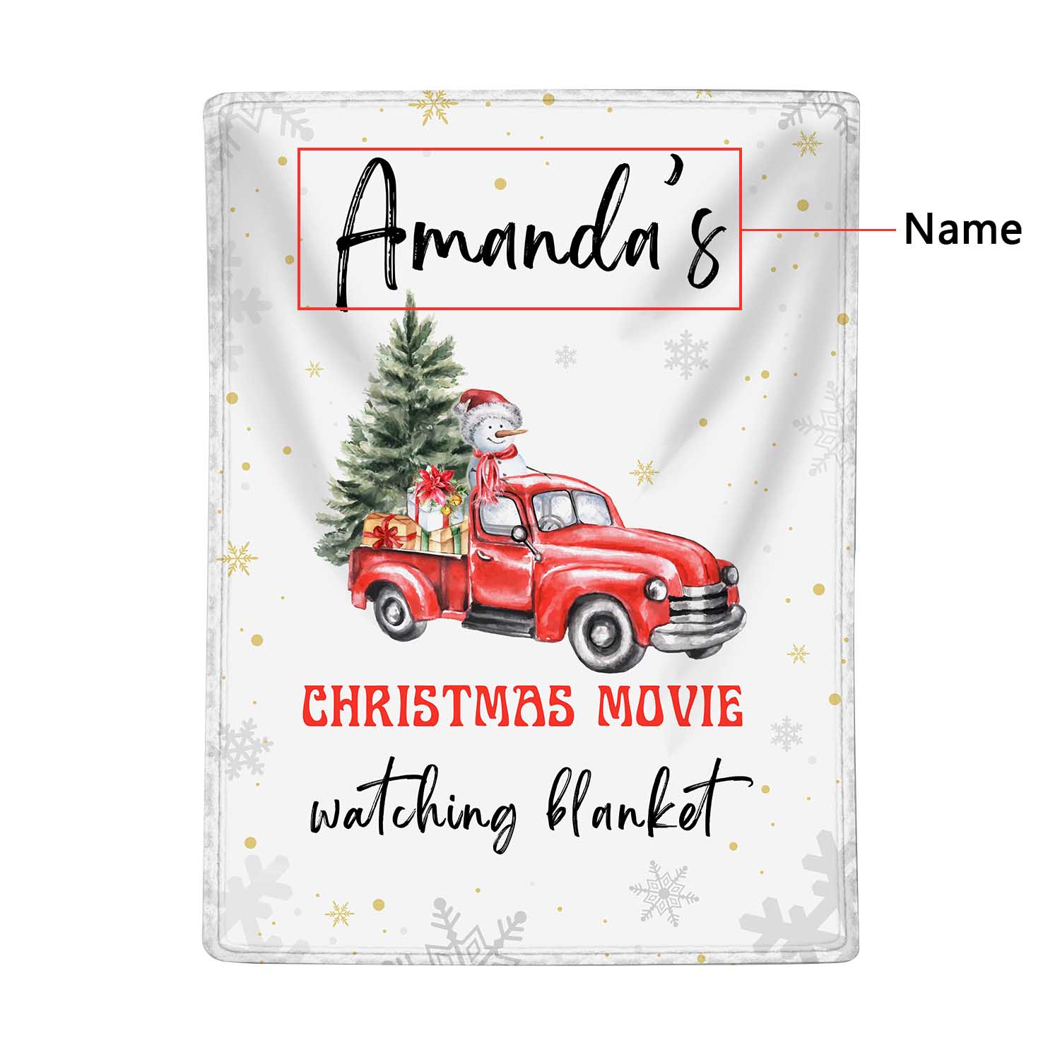 Personalised Christmas Movie Blanket Custom Name White Blanket Christmas Gift for Family Friends - Christmas Movie Watching Blanket-Jessemade AU