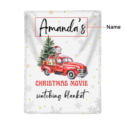 Personalised Christmas Movie Blanket Custom Name White Blanket Christmas Gift for Family Friends - Christmas Movie Watching Blanket-Jessemade AU
