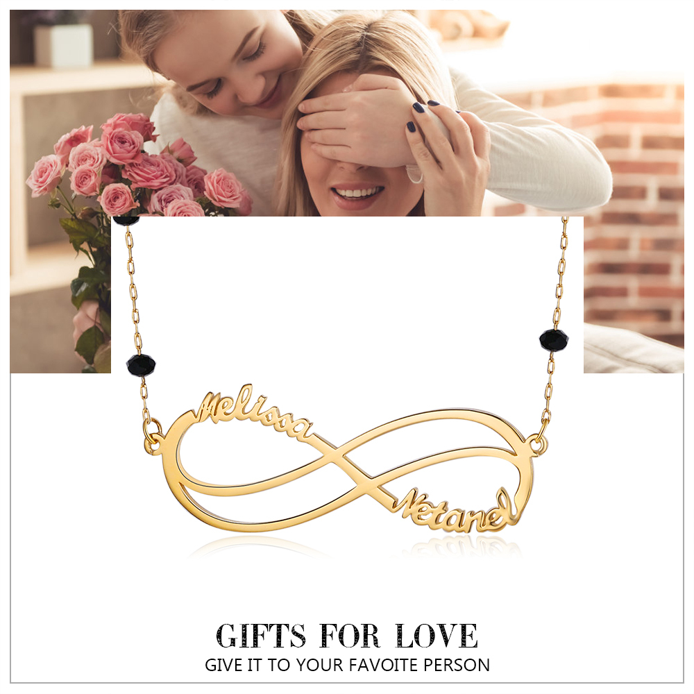 Personalised Infinity Necklace Custom 2 Names Necklace Gift For Women-Jessemade AU