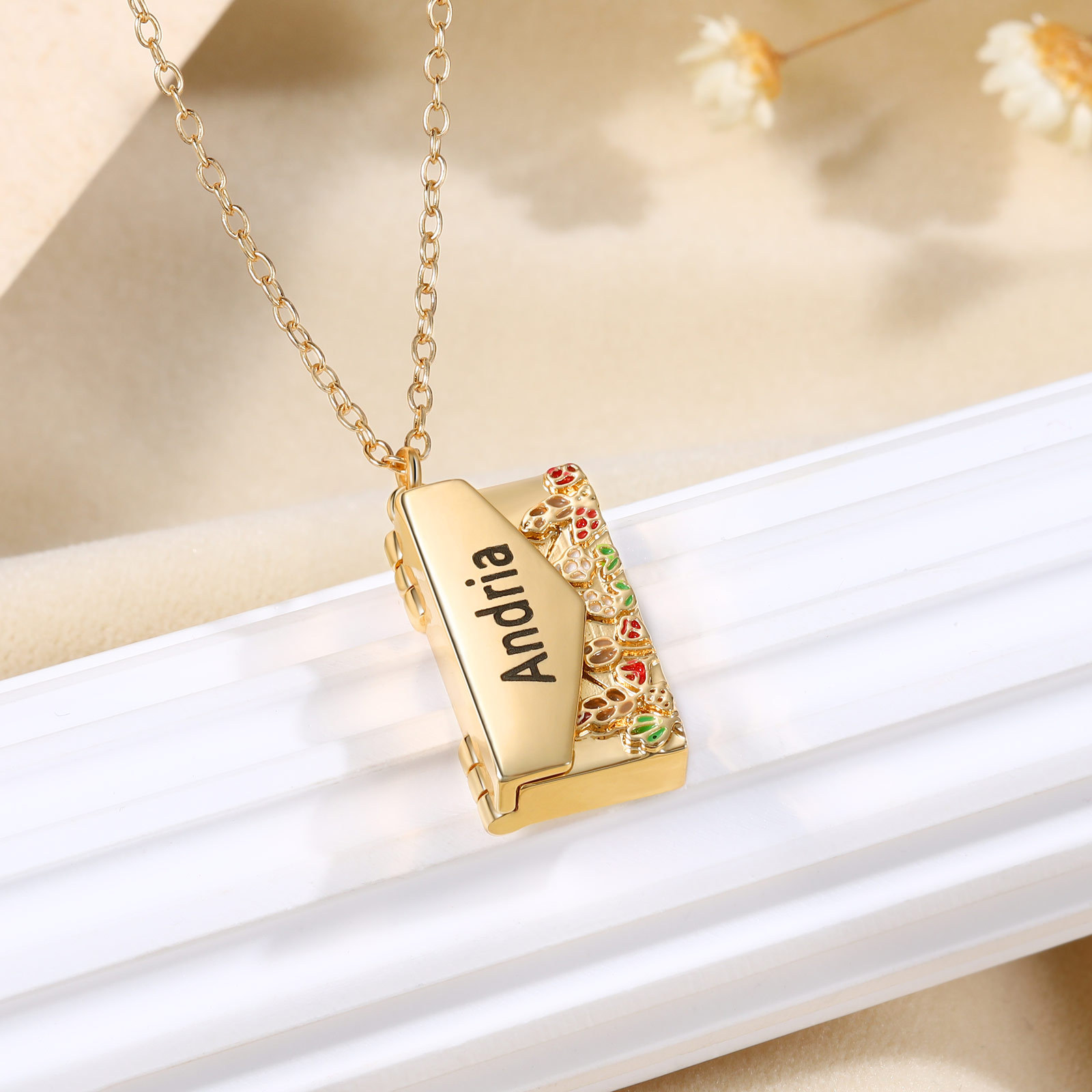 Personalised Women's Necklace Customised Name Envelope Necklace Gifts for Her-Jessemade AU