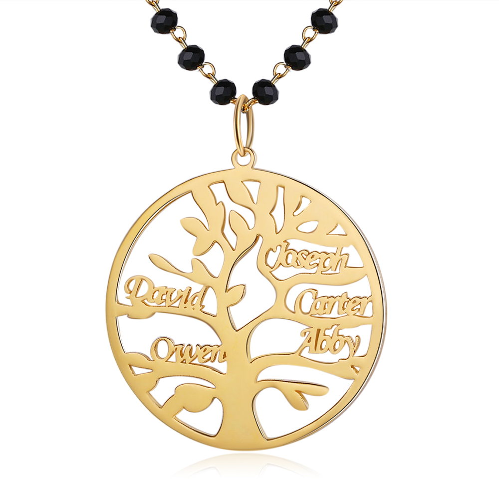 Personalised Family Tree Necklace Custom 5 Names Necklace Gift For Mother-Jessemade AU