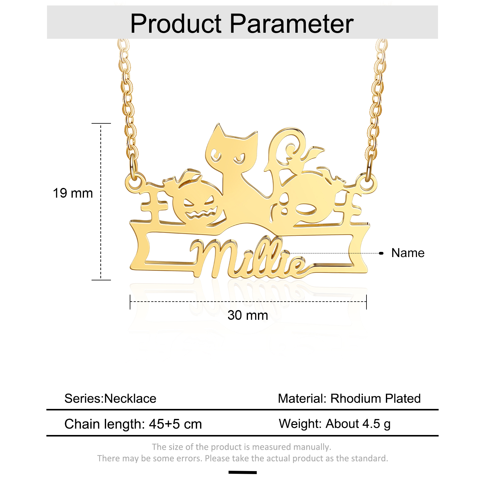 Personalised Halloween Necklace Custom 1 Name Necklace Gift For Women-Jessemade AU