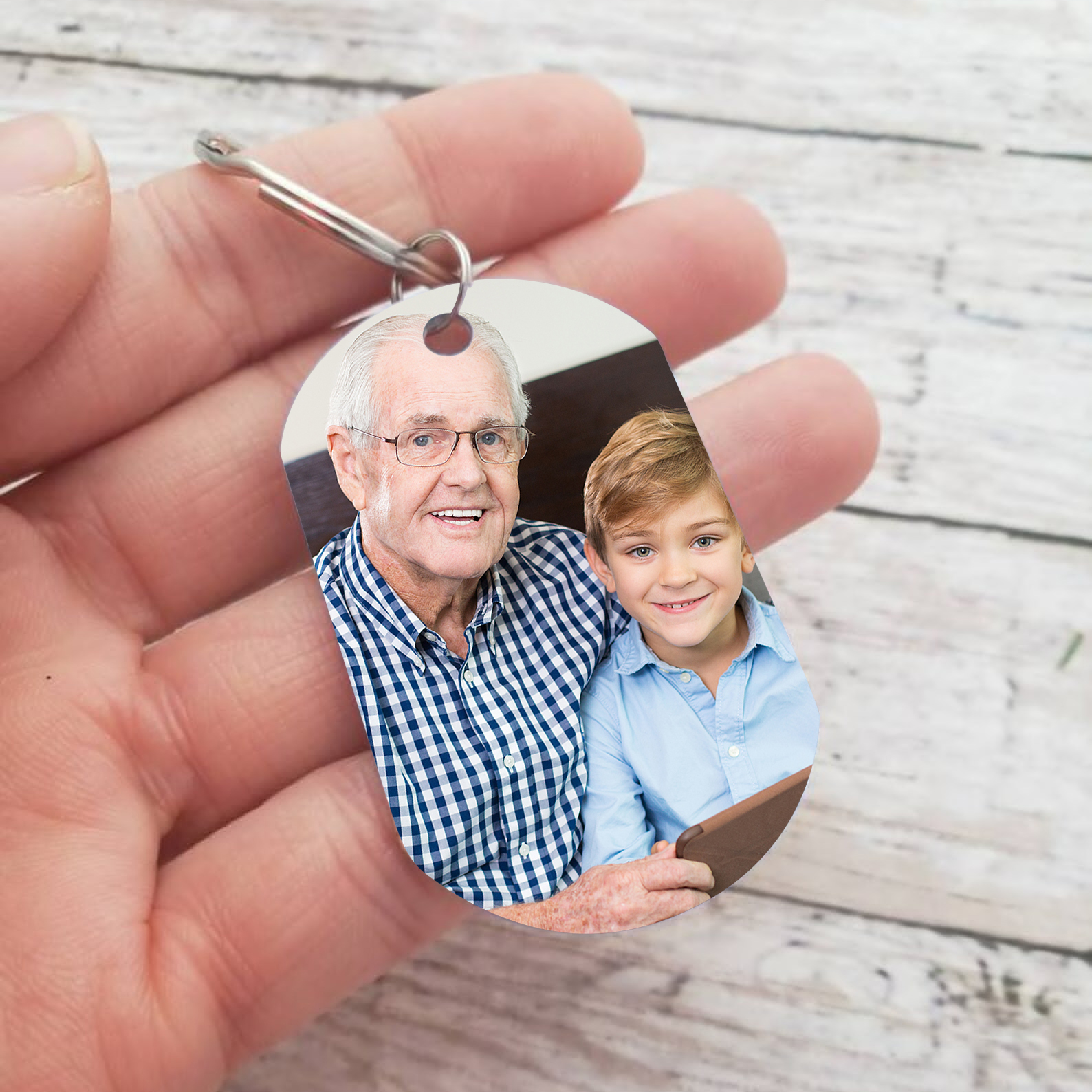 Personalised Photo and Name Keychain for Grandpa "Best Grandpa Ever" Grandparents' Day Gift-Jessemade AU