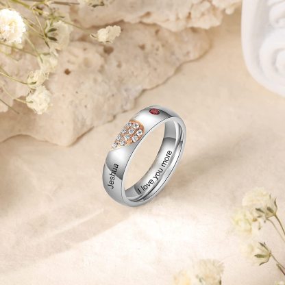 Customised Couple Ring Engrave Love Message Matching Rings Gift for Couple Friends BBF-Jessemade AU