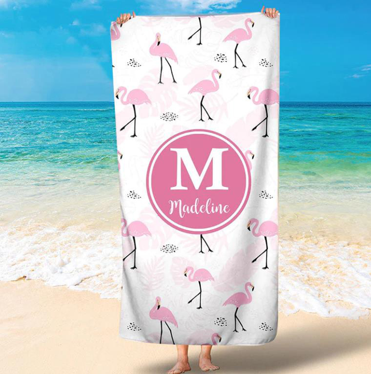 Personalised Beach Towel Customised Letter & Name Bath Towel Blanket Summer Gift for Kids/Teens-Jessemade AU