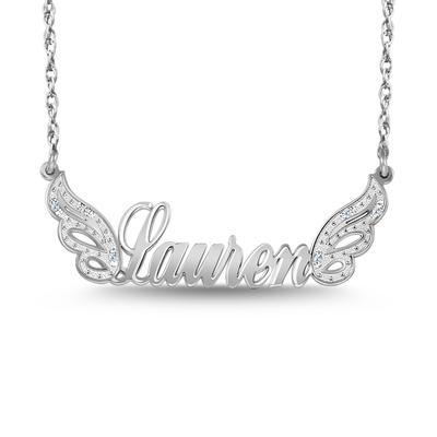Personalised Wings Necklace Custom 1 Name Necklace Gift For Women-Jessemade AU