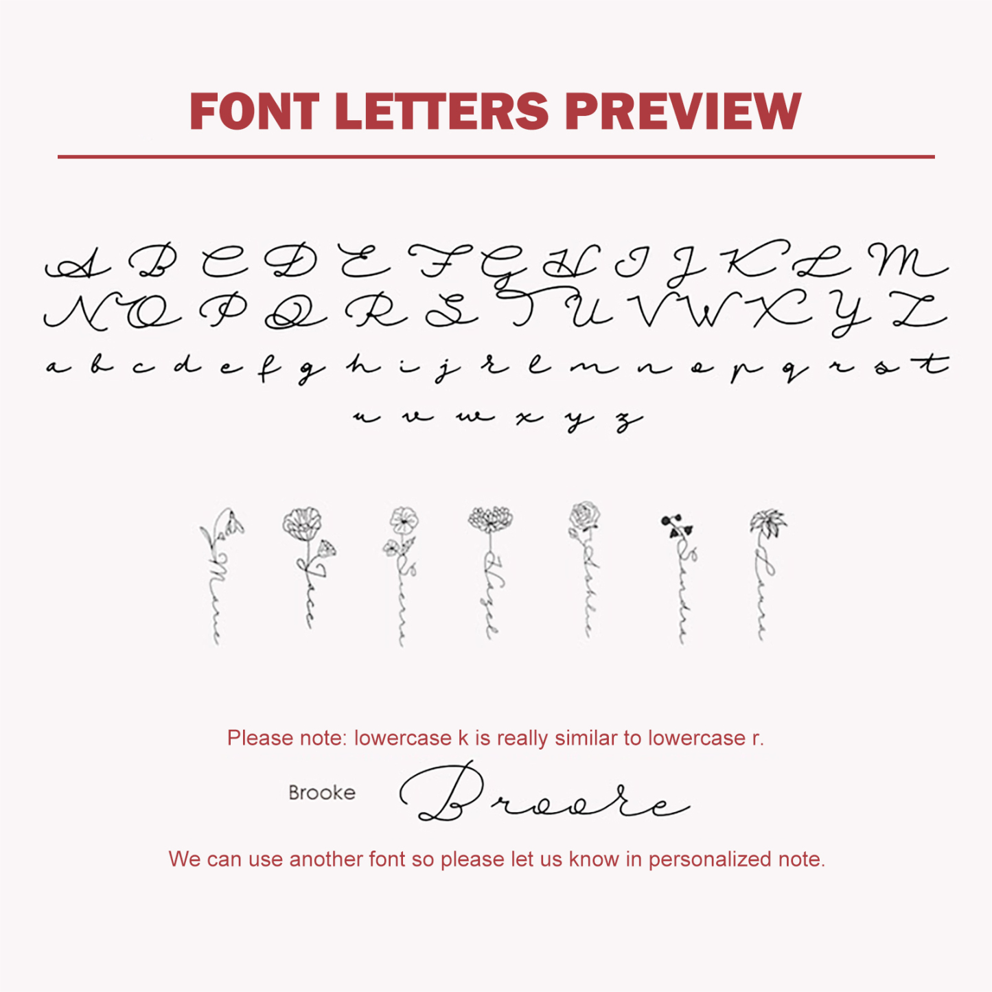 Personalised Birth Flower Name Necklace Classic Name Necklace for Her-Jessemade AU