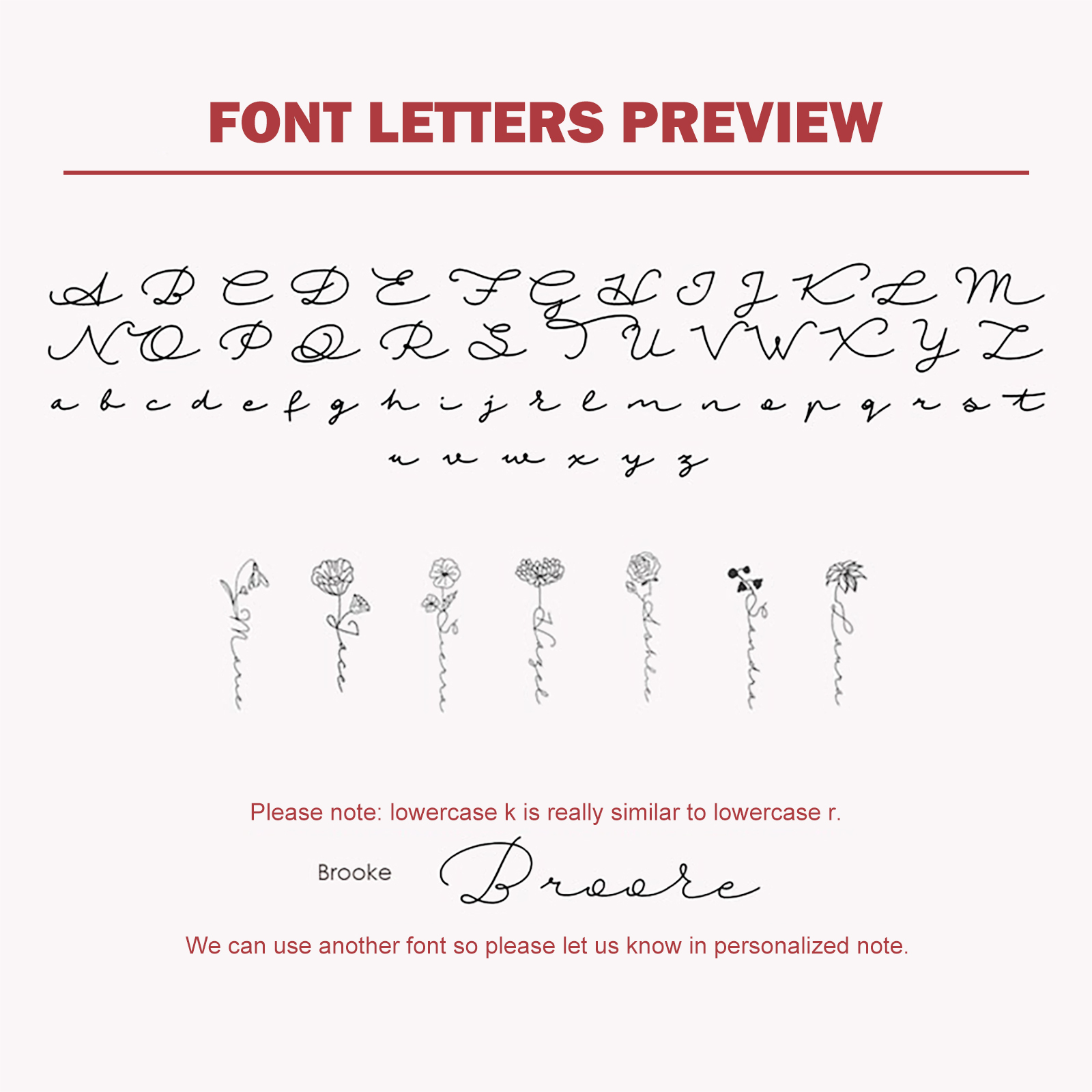 Personalised Birth Flower Name Necklace Classic Name Necklace for Her-Jessemade AU