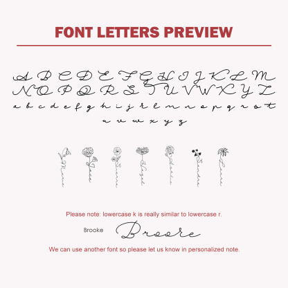 Personalised Birth Flower Name Necklace Classic Name Necklace for Her-Jessemade AU