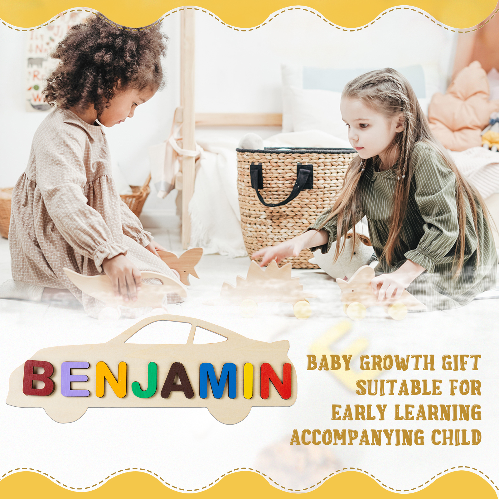 Personalised Kid's Wooden Name Alphabet Puzzle Toy for Toddlers Early Learning Child Toy-Jessemade AU