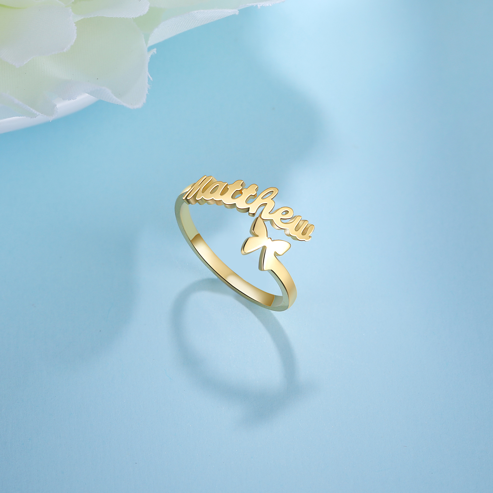 Personalised Butterfly Ring Custom 1 Names Best Gift For Women-Jessemade AU