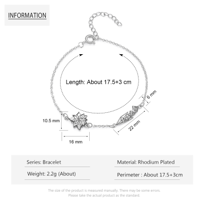 Personalised 2 Birth Flowers Elegant Woman's Bracelet-Jessemade AU