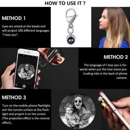 Personalised Projection Keychain Custom Photo Keyring Gift For Family/Friend/Couple-Jessemade AU