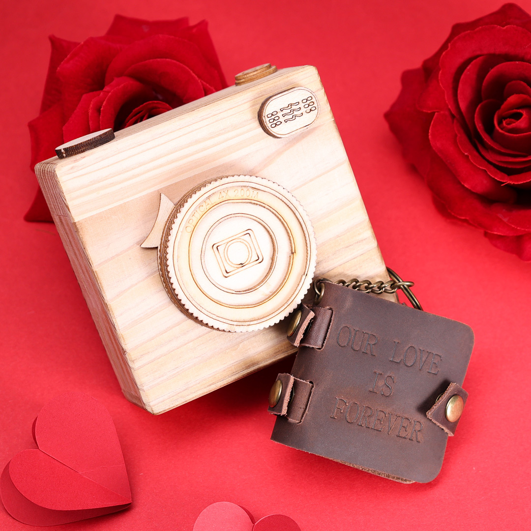 "Our Love Is Forever" Photo Album Keychain Custom 5 Photos Leather Keychain Romantic Gifts-Jessemade AU