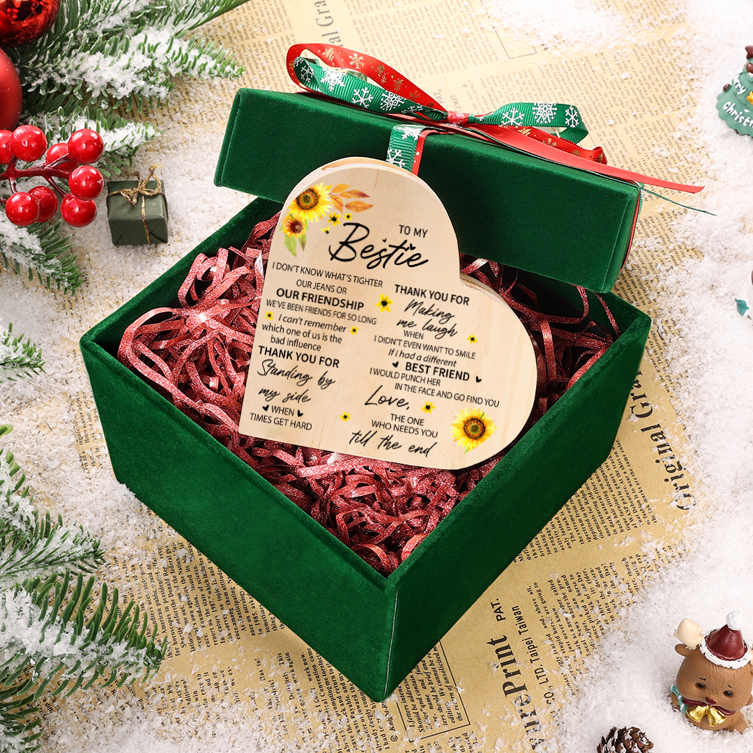 To My Bestie Heart Candle Holder Thank you for making me laugh Wooden Candlestick-Jessemade AU