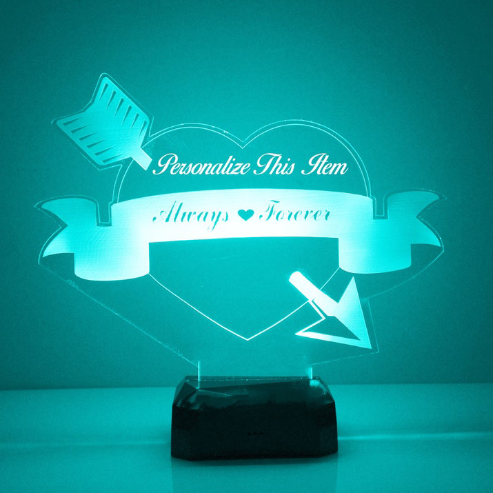 Personalised 7 Colours Changing Night Light Custom Name LED Lamp Gifts For Couple-Jessemade AU