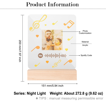 Personalised Spotify Code Photo LED Night Light-Jessemade AU
