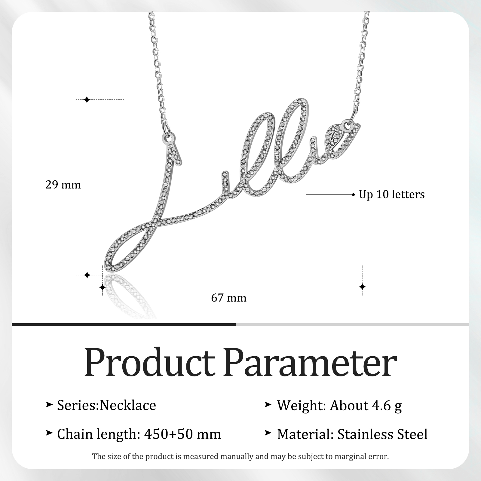 Sparking Name Necklace Personalised Name Necklace With Cubic Zirconia-Jessemade AU