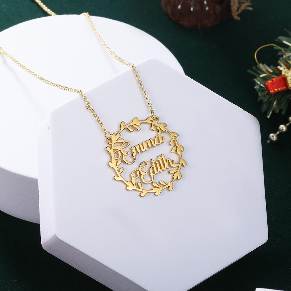 Personalised Circle Necklace Custom 2 Names Necklace Gift For Her-Jessemade AU