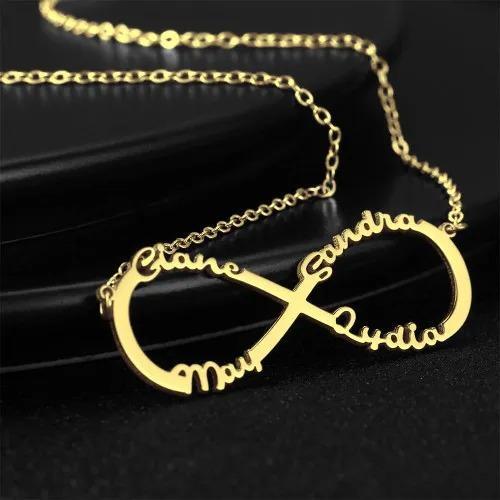 Personalised Infinity Necklace Custom 4 Names Necklace Gift For Women-Jessemade AU