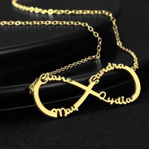 Personalised Infinity Necklace Custom 4 Names Necklace Gift For Women-Jessemade AU