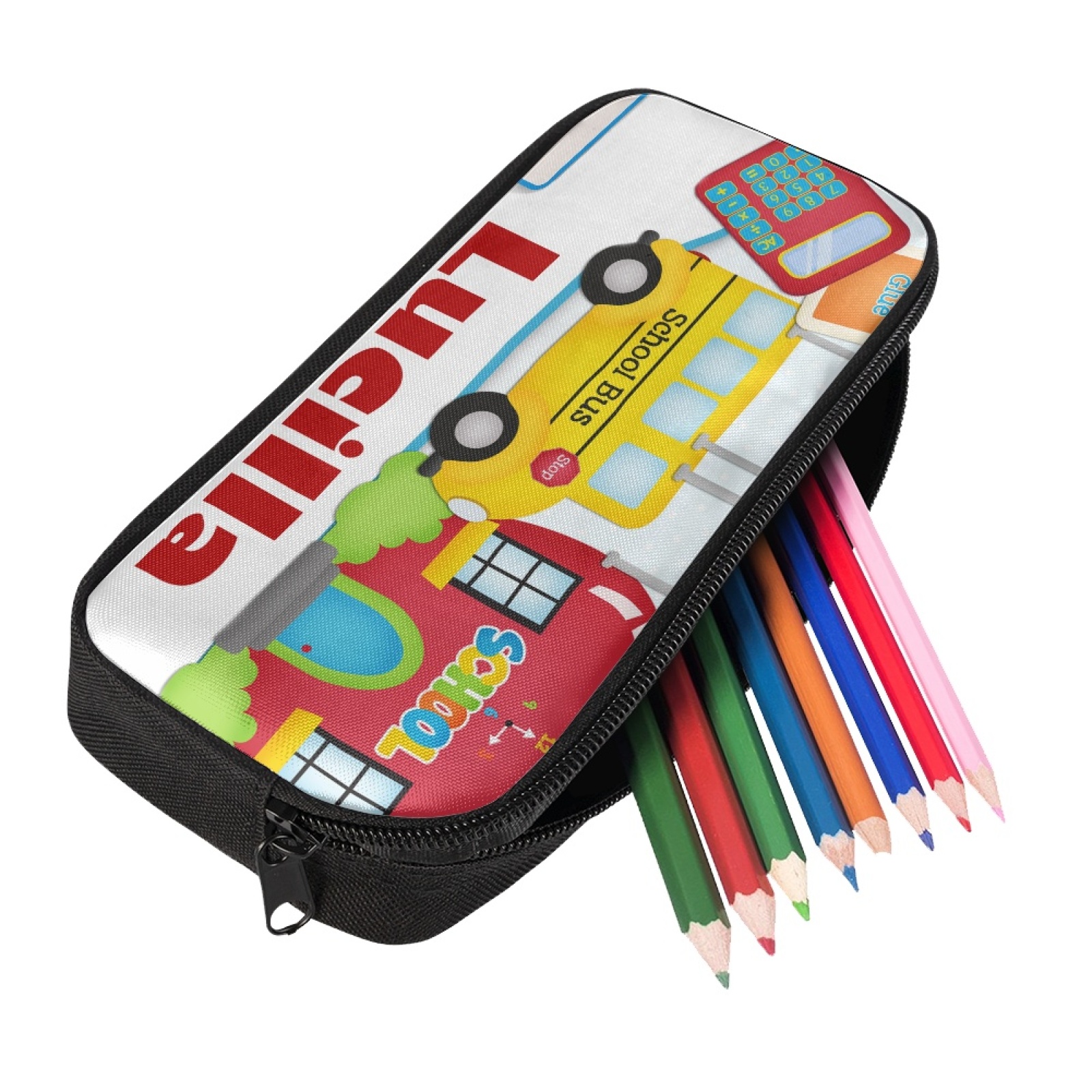 Personalised  Name Pencil Case Car Pen Bag Zipper Back to School Gifts for Student-Jessemade AU