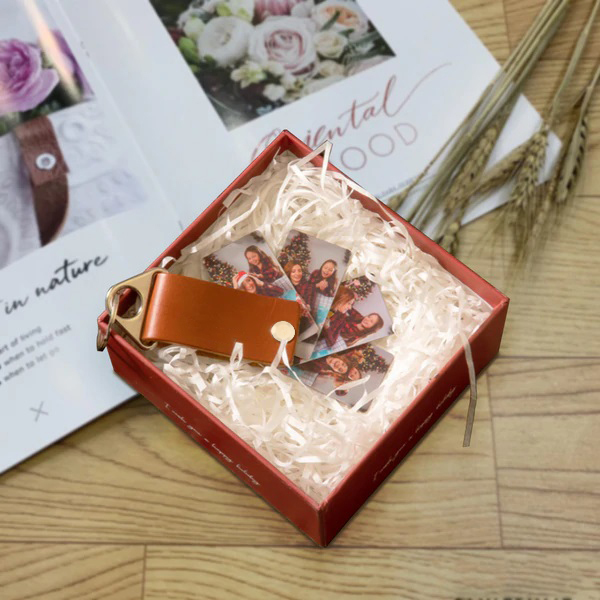 Personalised Photo Album Keychain Custom 2 Photos Leather Keychain for Lovers-Jessemade AU