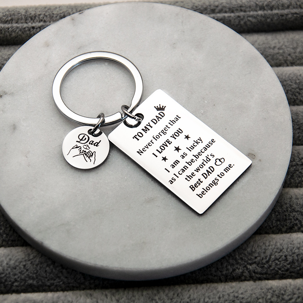 Dad Keychain Best Dad Belongs To Me Pinky Keychain Father's Day Gifts-Jessemade AU