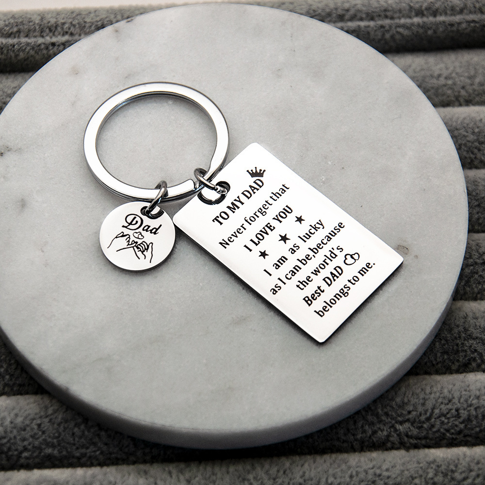 Dad Keychain Best Dad Belongs To Me Pinky Keychain Father's Day Gifts-Jessemade AU