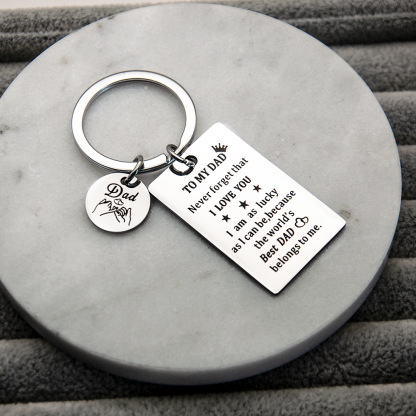 Dad Keychain Best Dad Belongs To Me Pinky Keychain Father's Day Gifts-Jessemade AU