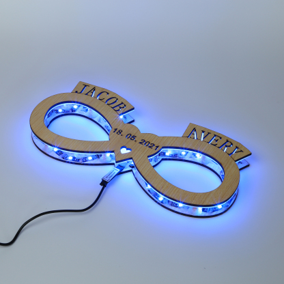 Custom Infinity Name Night Light Engraved Wood Lamp-Jessemade AU