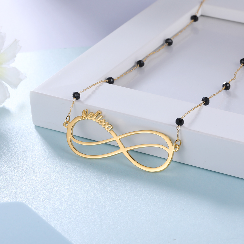 Personalised Infinity Necklace Custom 1 Name Necklace Gift For Women-Jessemade AU