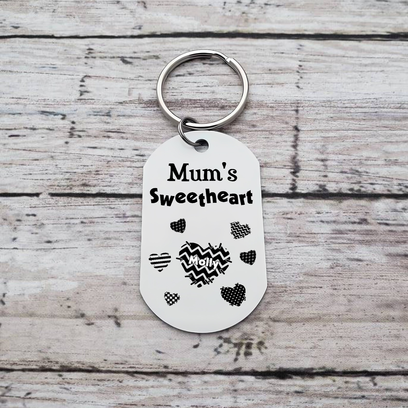 Personalised 1 Name Keychain Hearts Family Keychain Mother's Day Gift - Mum's Sweetheart-Jessemade AU