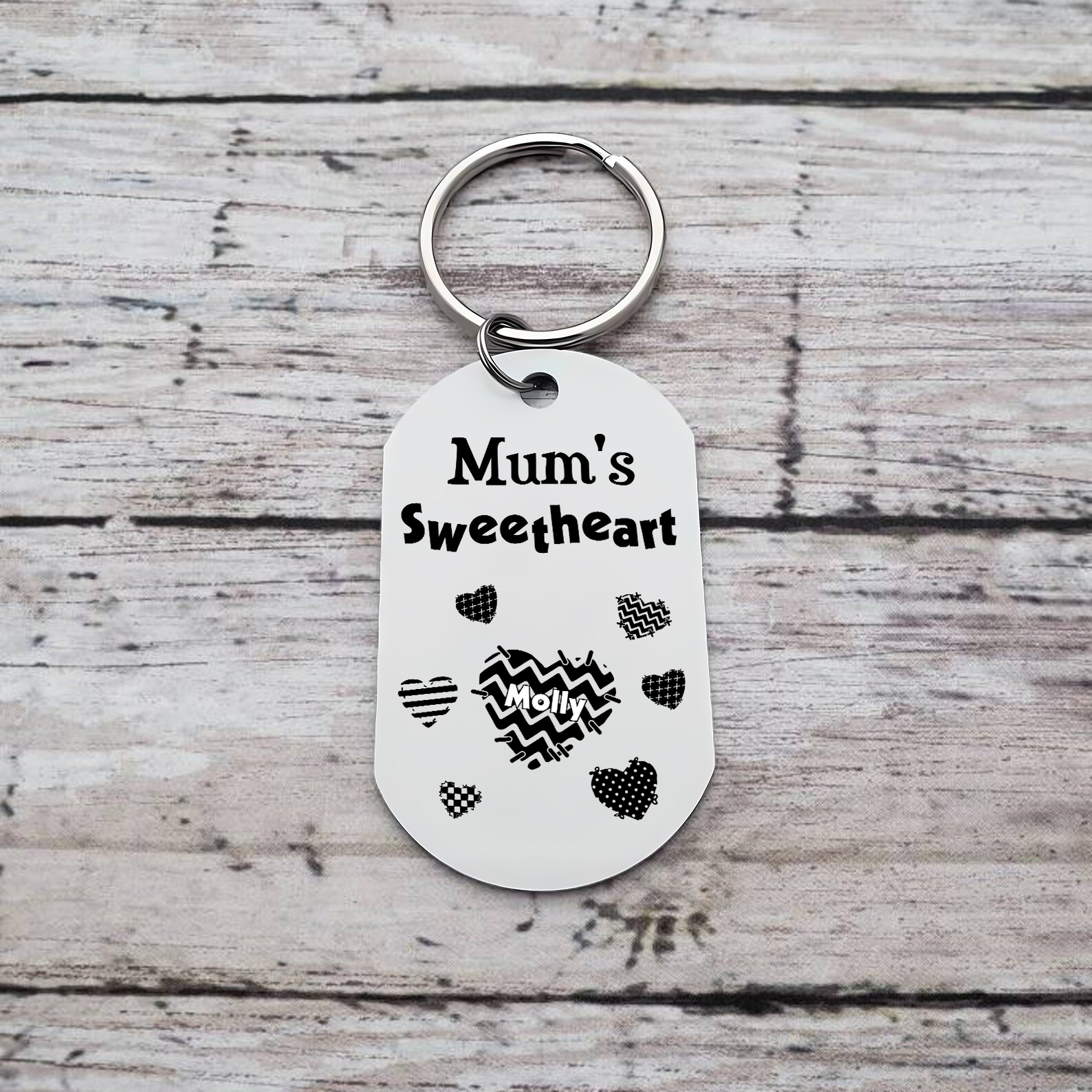 Personalised 1 Name Keychain Hearts Family Keychain Mother's Day Gift - Mum's Sweetheart-Jessemade AU