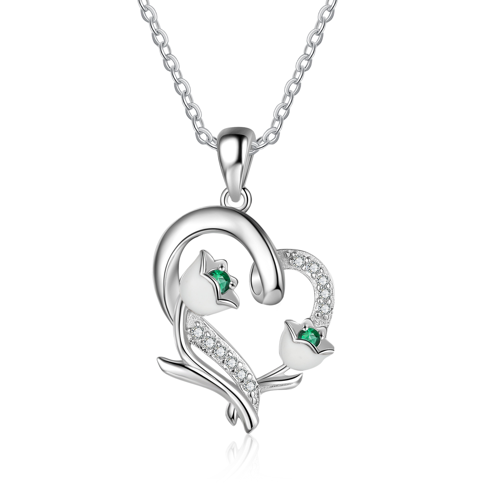 Personalised May Birthflower Necklace With Birthstones Custom 1 Name Necklace For Her-Jessemade AU