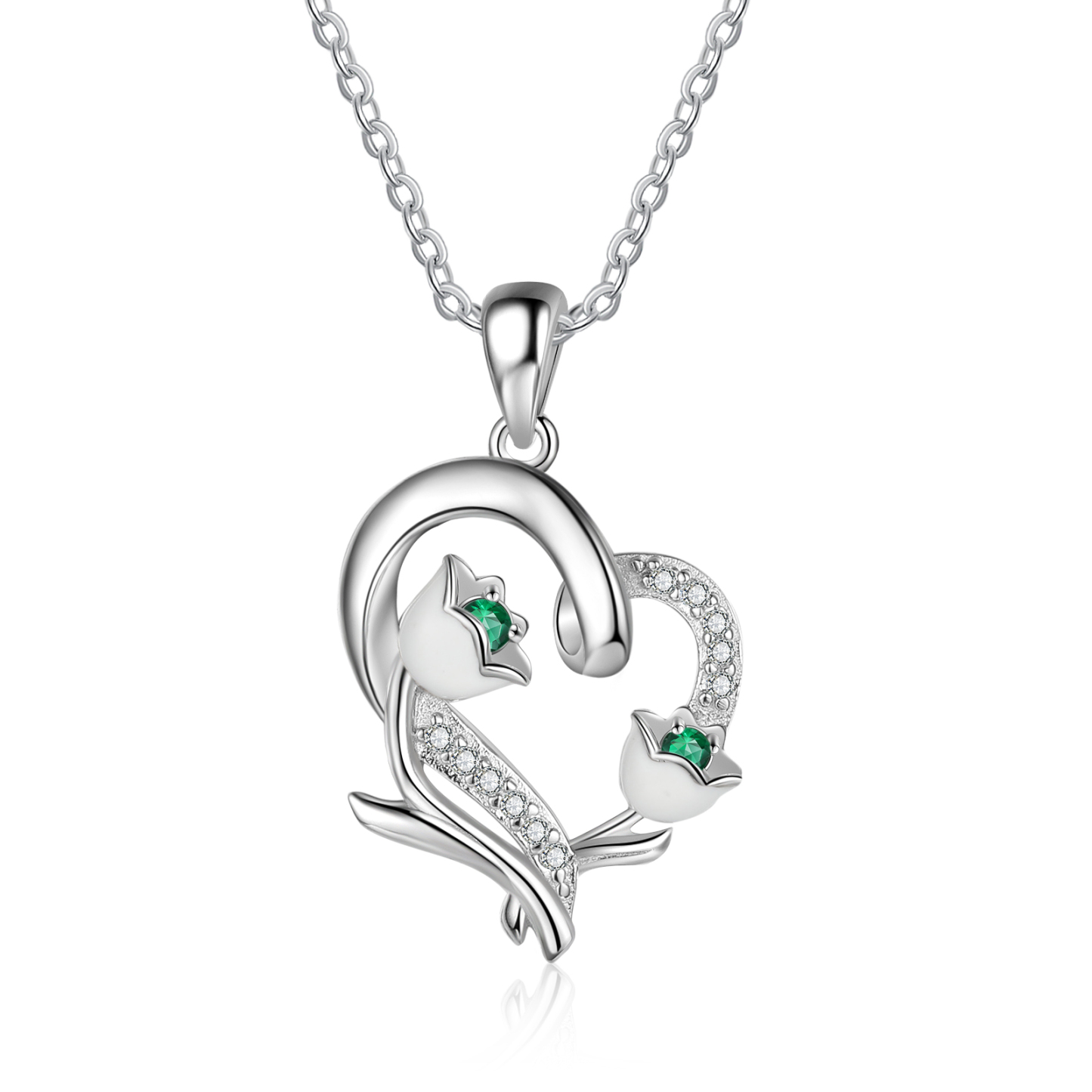 Personalised May Birthflower Necklace With Birthstones Custom 1 Name Necklace For Her-Jessemade AU