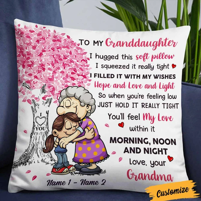 Grandma to Granddaughter, I filled it with my wishes hope and love and light Short Plush Pillow Case-Jessemade AU